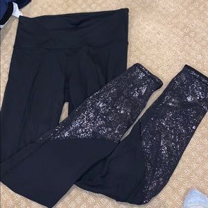 Athleta Black foil leggings